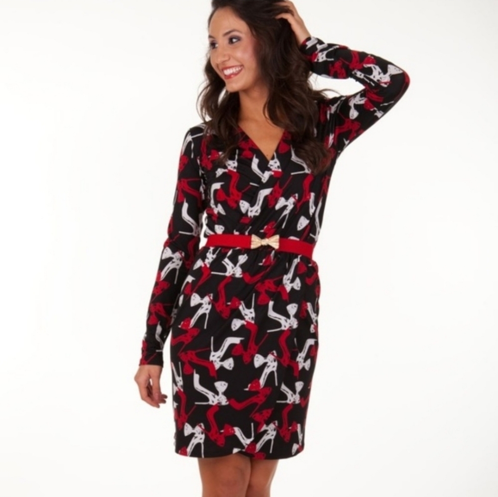 Aww Tracy Negoshian Beautiful Wrap Midi Dress